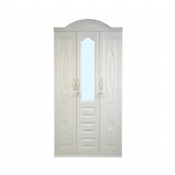 3 Door Embossed Steel Wardrobe