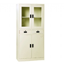 2 Drawer Upper Glass Door Filing Cabinet